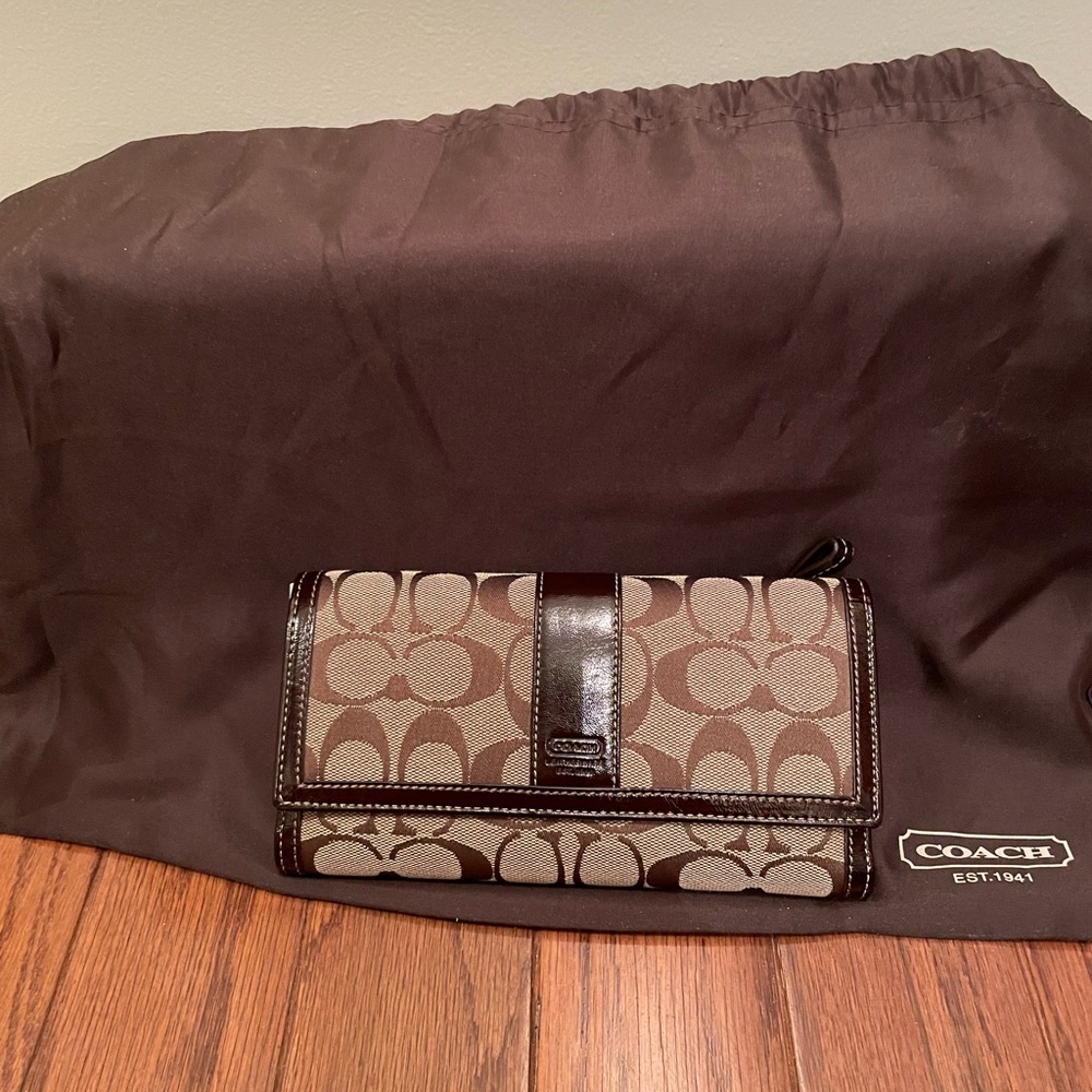 Coach full-size check book wallet